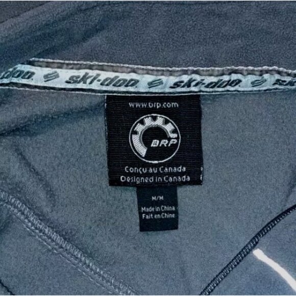 Ski-doo Men's Medium  Gray Quarter Zip Fleece Pullover BRP - Picture 3 of 6